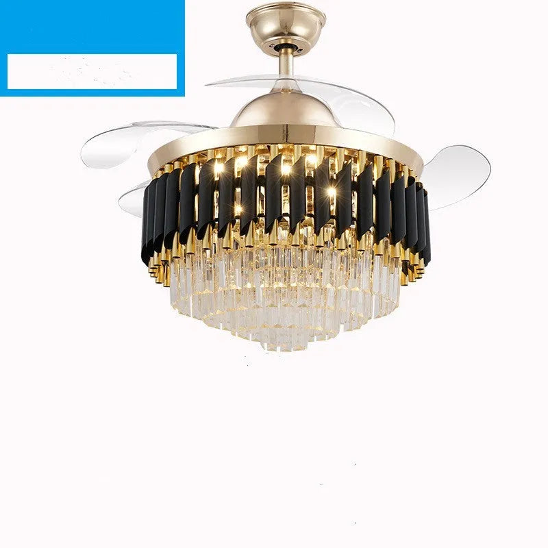 Crystal chandelier design ceiling fan light with LED lighting and remote control