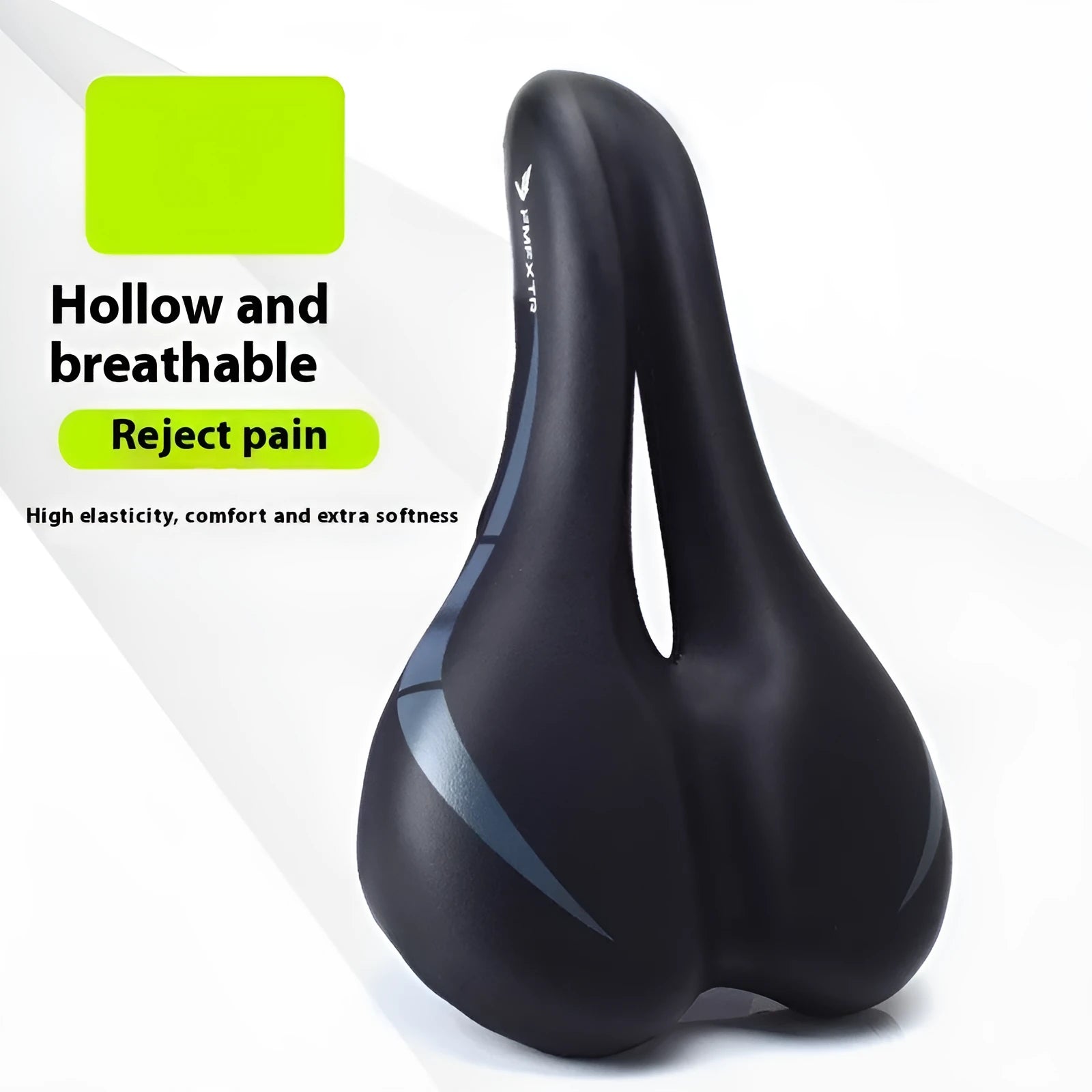Bicycle seat cushion with hollow design, PU leather foam construction, dimensions 270mm x 180mm