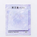 Square planet-themed sticky notes notepad with oil painting designs measuring 7.3cm