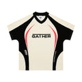 Men's loose fit t-shirt with colour matching letters print in black or apricot colour