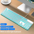 Wired mute mechanical feeling keyboard with LED lighting in compact 44cm ABS design