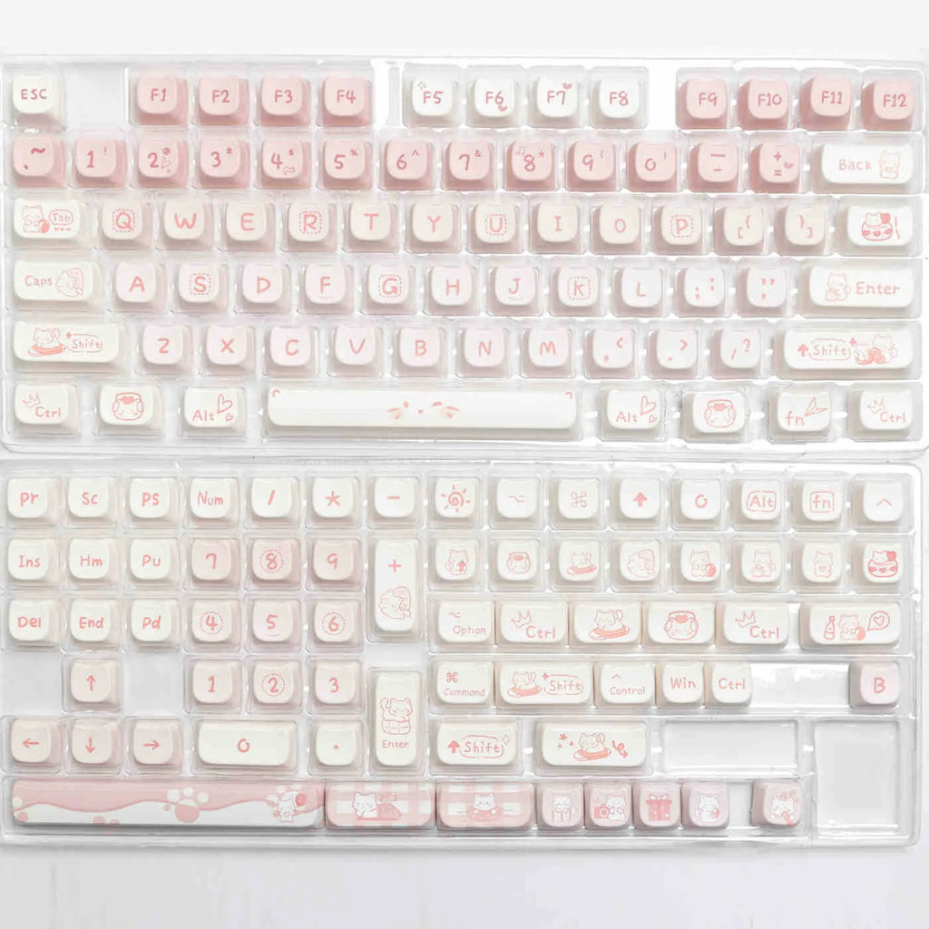 Full set of PBT sublimation key caps for mechanical keyboard with over 98 individual keys
