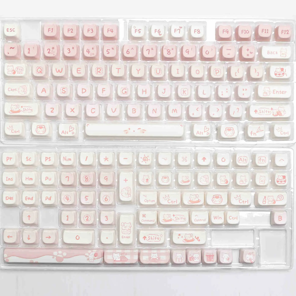 Full set of PBT sublimation key caps for mechanical keyboard with over 98 individual keys