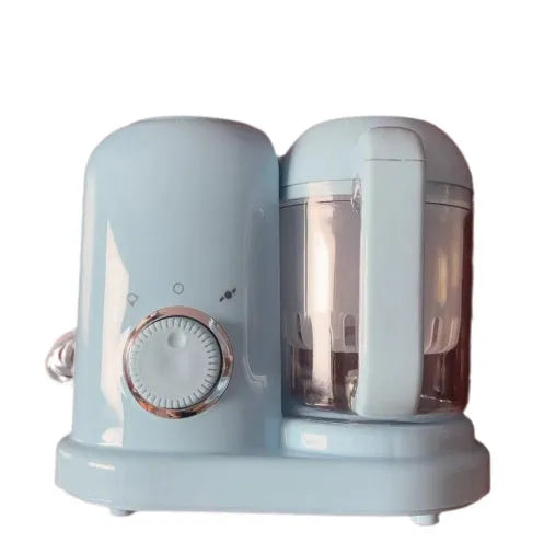 Baby food processor and steamer blender with dual mixing blades in green or pink colours