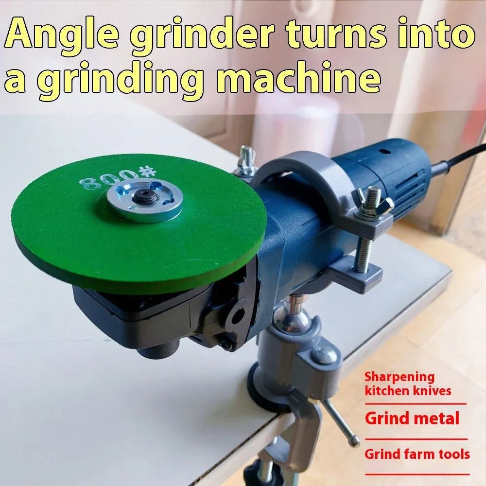 Bench vise with rotating bracket clamped to workbench edge