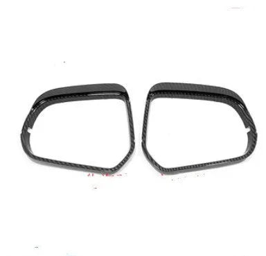 Pair of plastic rearview mirror covers for cars in silver and black finishes