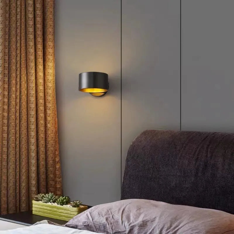 Modern copper wall lamp in gold or black finish for living room with 220V UK voltage