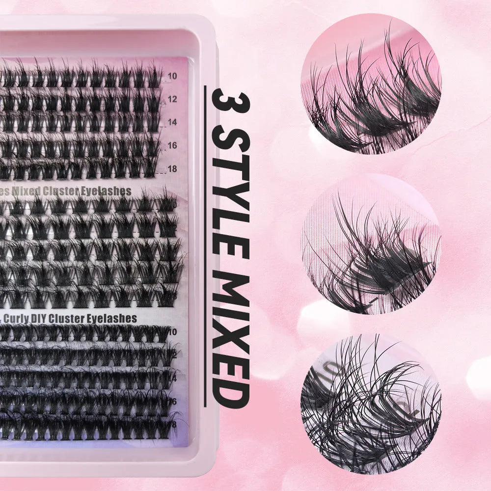 Box of mixed messy style false eyelashes with specifications ZHY-47, ZHY-51, ZHY-155, ZHY-56, and ZHY-78.