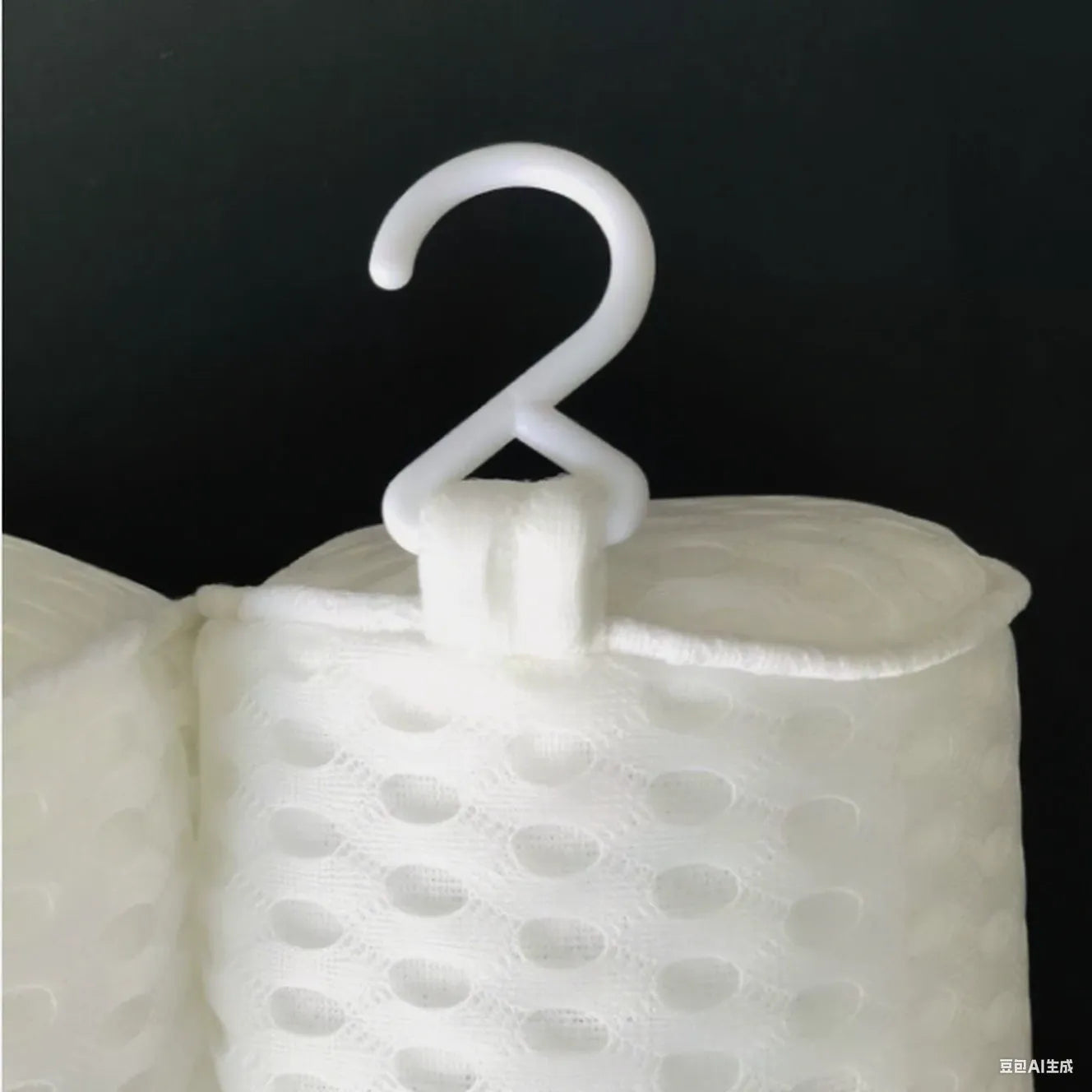 White bathtub pillow with 3D mesh material and suction cups for bathroom use