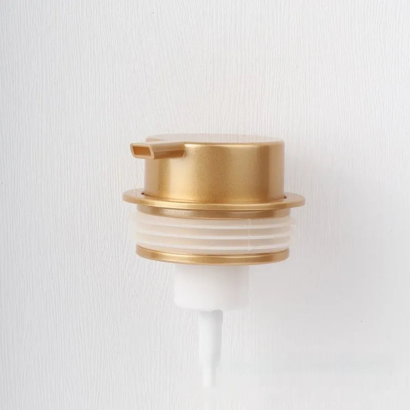ABS plastic foam pump head in Matte Black and Bright Gold for liquid soap dispensing