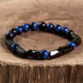 Unisex obsidian constellation bracelet with 8mm beads in gold obsidian and black tourmaline colours