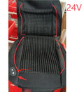 Black car ventilation seat cushion measuring 60cm square with power cord for 12V or 24V connection