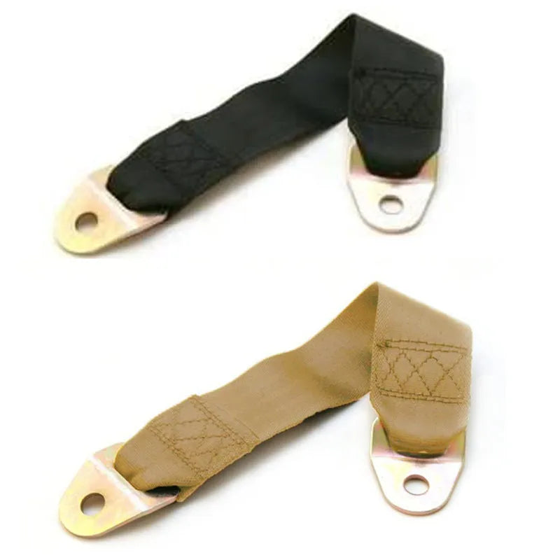 Polyester door latch and stop belt with optional screws and nuts for universal door installation