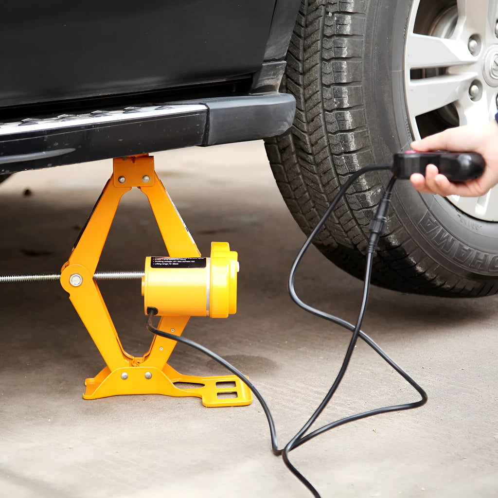 Hydraulic electric vehicle jack kit with 2-ton capacity and 120-350mm lifting range