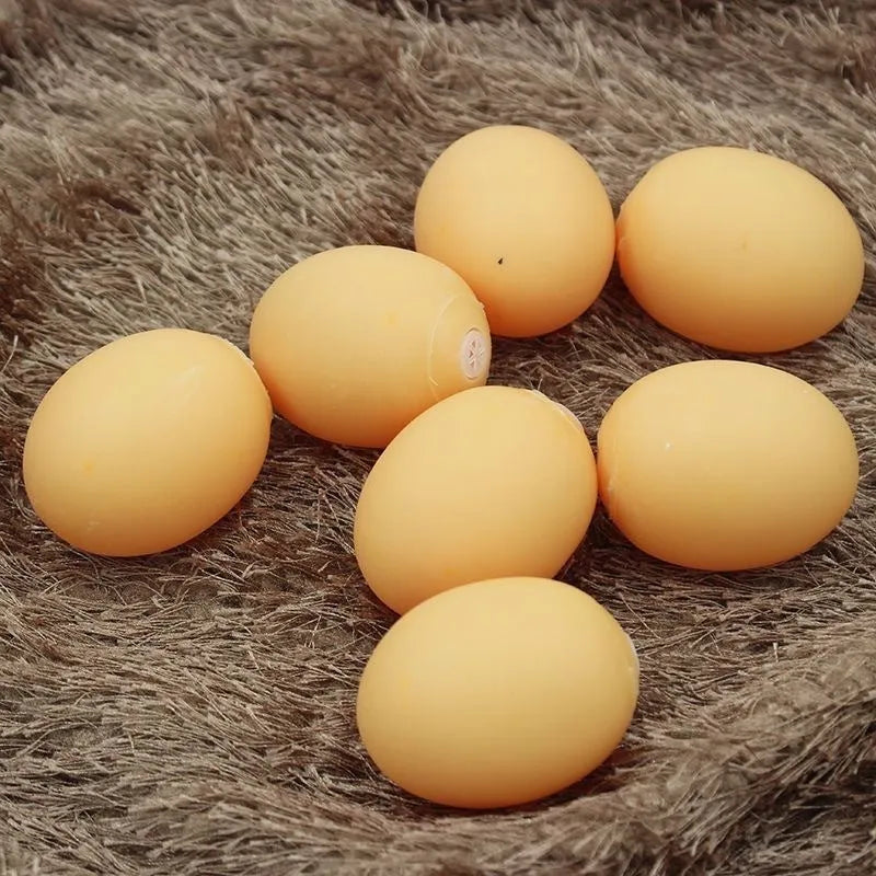 Dog simulation egg chew toy with textured surface for dental hygiene and sound feature