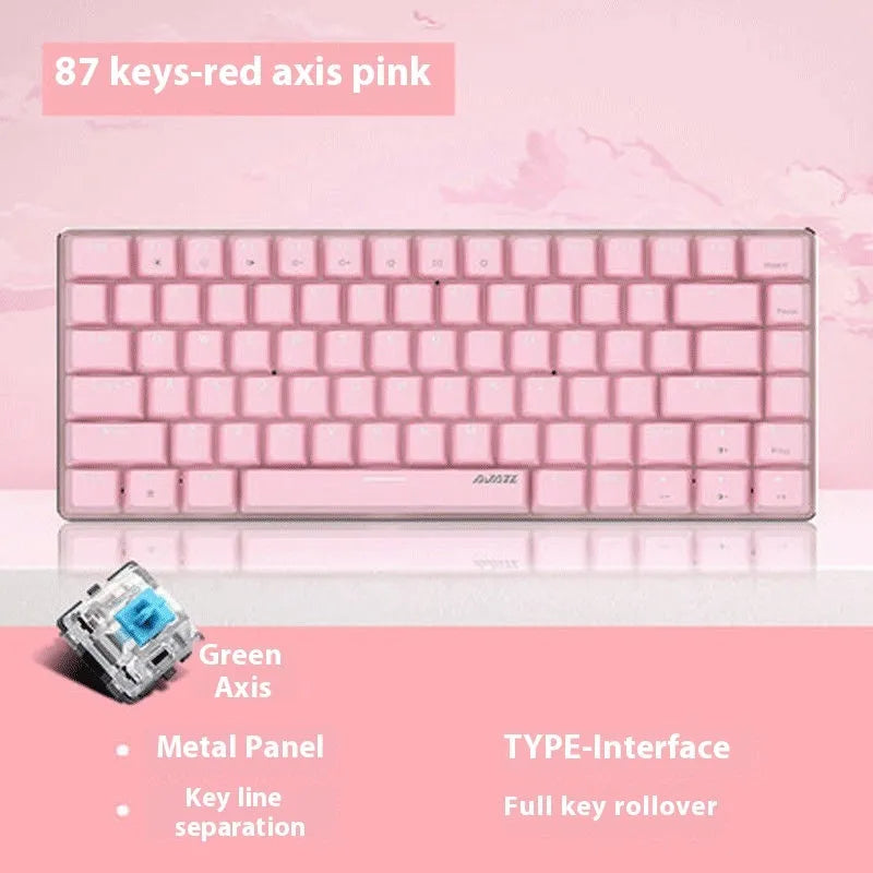82 key mechanical gaming keyboard with white backlight and metal construction