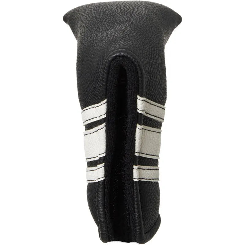 Black PU leather golf club head cover push rod case for driver woods irons protection