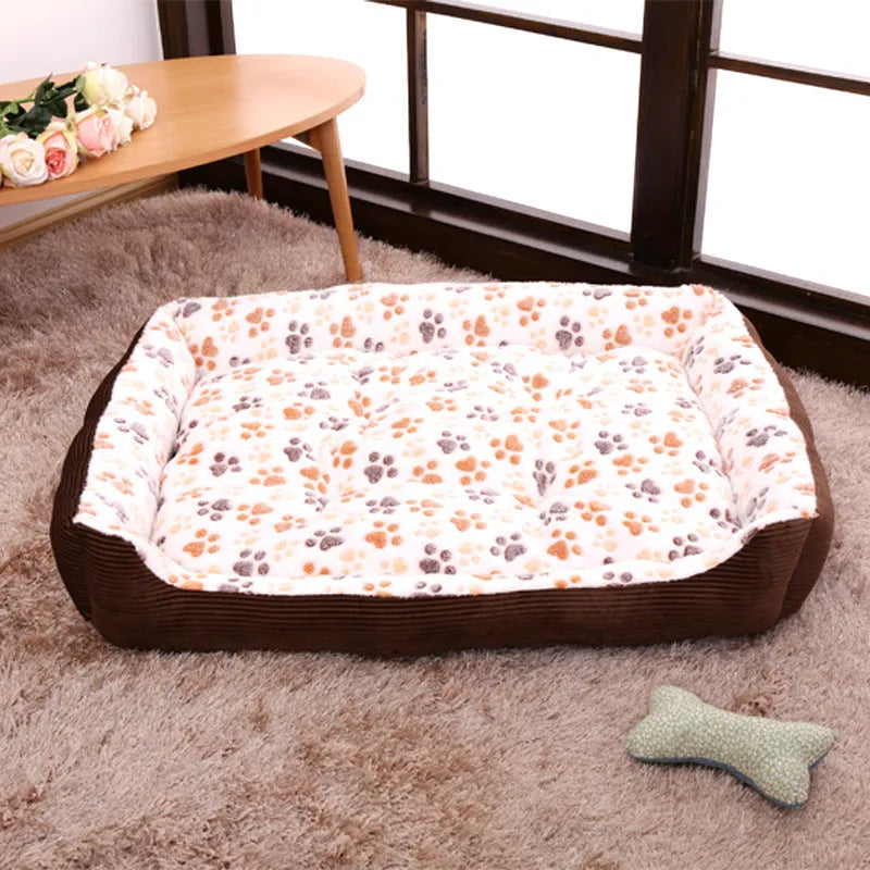 Soft plush dog bed with raised edges in beige colour for small dogs, showing sofa-style design