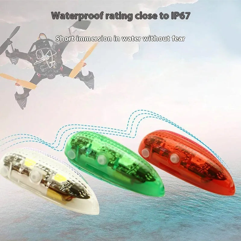 V3 wireless charging waterproof navigation lights for model ships and cars, showing green, red, and white colour options.
