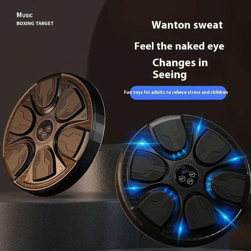 Black intelligent music boxing machine wall target with gloves for home reaction training