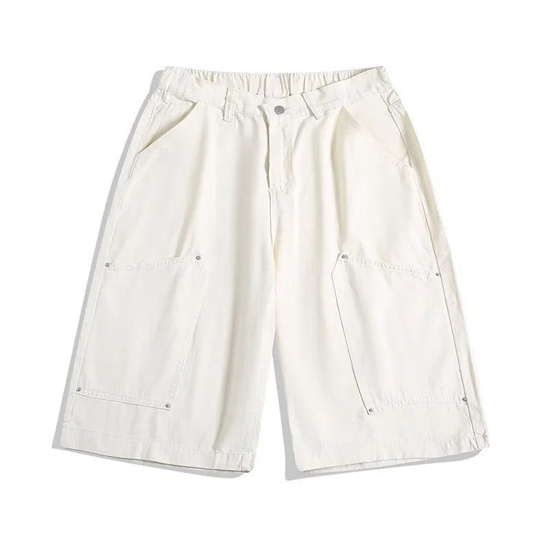 Women's cropped wide-leg pants with rivet detailing in apricot, red or army green colours