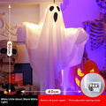 White and orange cloth ghost scream Halloween light with 4.5V button electronics for indoor party decorations