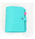 Felt loose leaf notebook in A5 and A6 with chemical fibre felt cover and Daolin paper pages, shown in red, green, dark grey, emerald green, pink and light grey