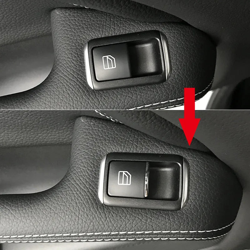 Black glitter decorative sticker for car window lift button on adhesive backing