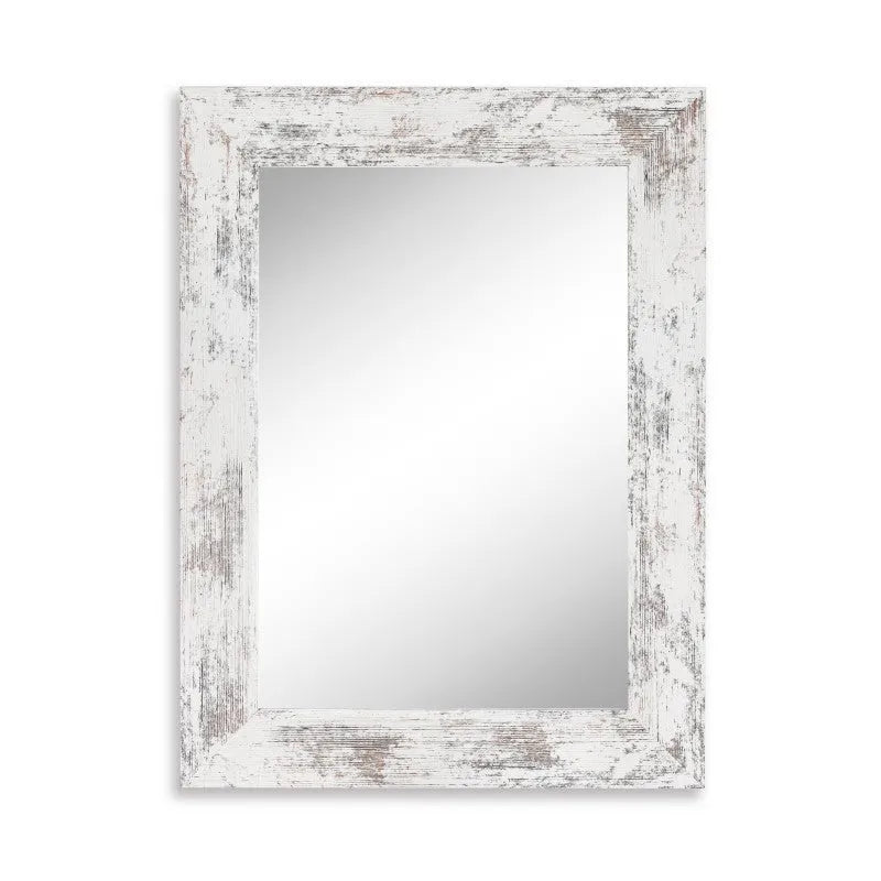 Wall-mounted pastoral style bathroom dressing mirror with retro Chinese design and MDF frame