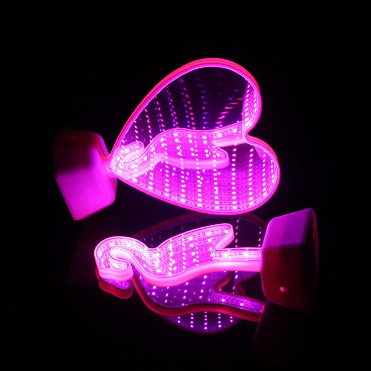 Rose red LED decorative tunnel light with dual-sided illumination measuring 16cm wide by 19cm tall