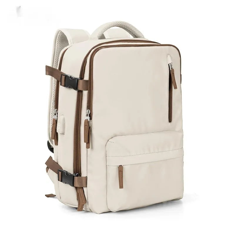 Large capacity waterproof mummy backpack in nylon available in multiple colours including black, mint green, pink, and light blue