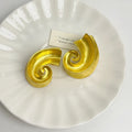 5cm geometric alloy ear studs with electroplated gold and silver finishes for pierced ears