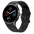 Black smart sport watch with 46mm case and 1.43-inch round touchscreen on wrist