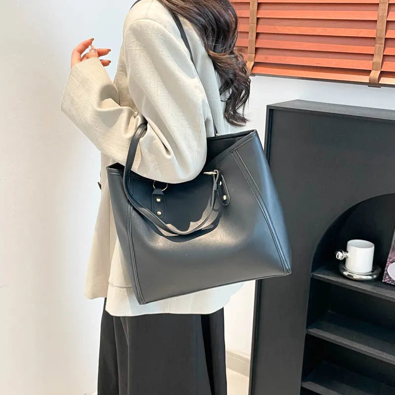 Korean style horizontal square shoulder underarm bag in PU with sandwich pocket, shown in beige colour.