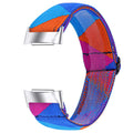 Fitbit Charge 6 adjustable elastic watch strap with printed pattern in various colour options