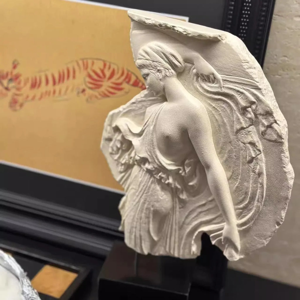 Wine goddess resin sculpture ornament with European styling, measuring 35cm tall