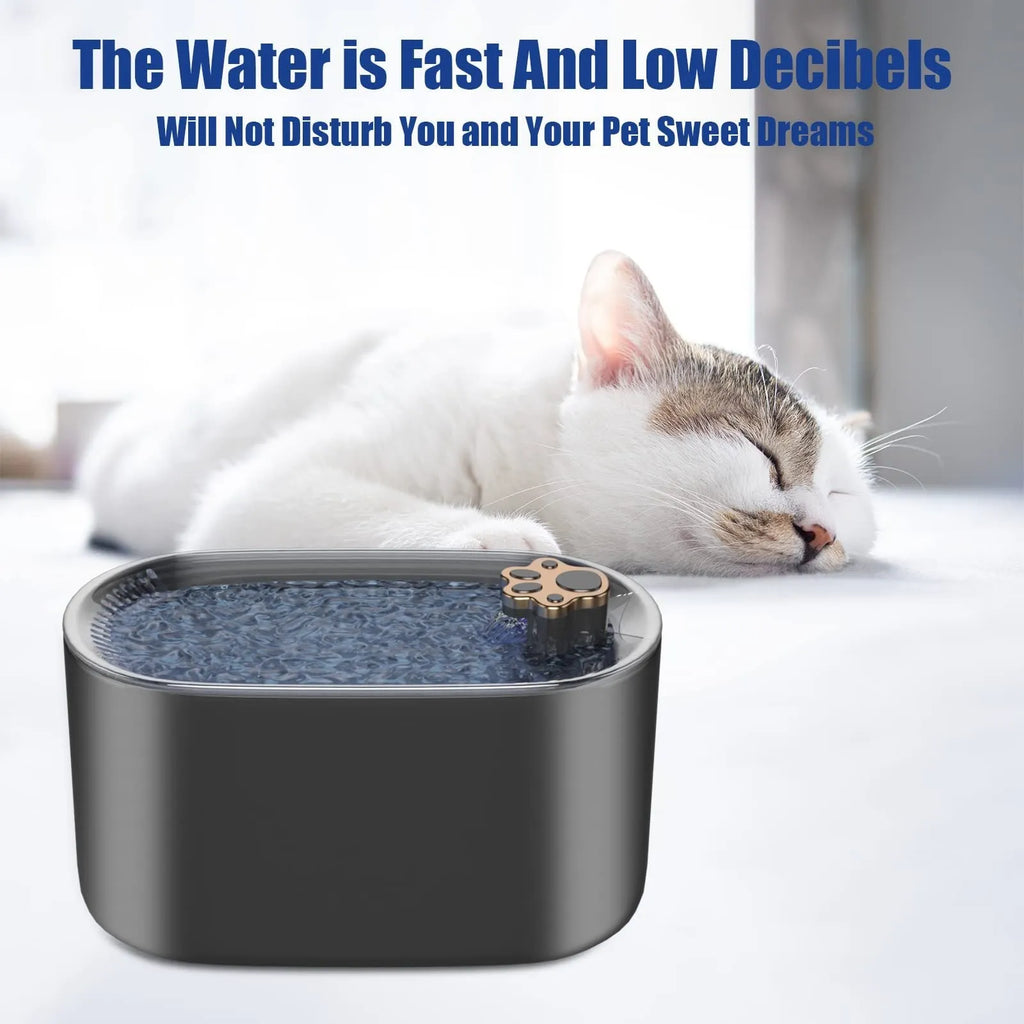 3L automatic pet water fountain with LED light, quiet pump, and triple filter system for cats and dogs