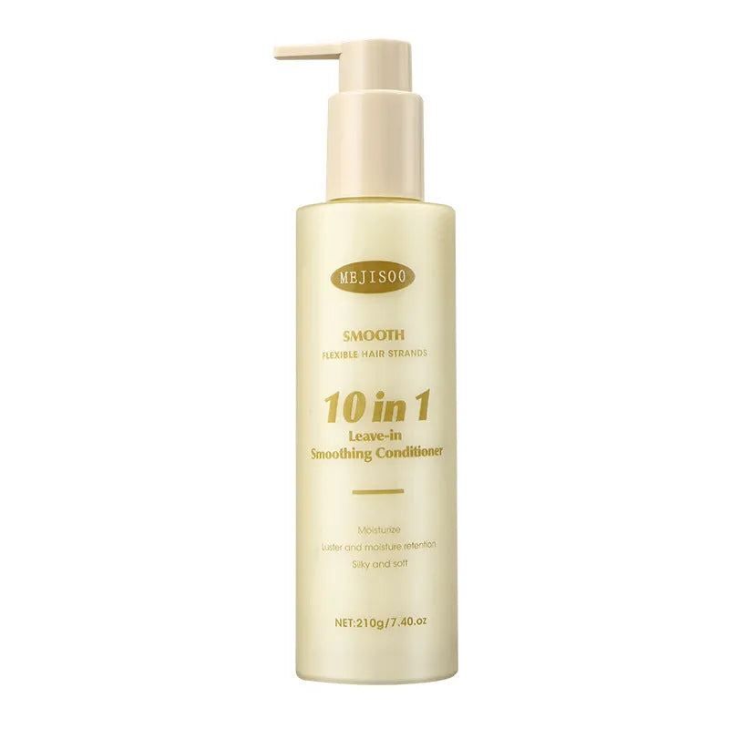 210g bottle of wash-free 10-in-1 hair conditioner for moisturising and smoothing frizzy hair
