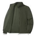 Large size men's casual jacket with stand collar and zipper, available in five colours and sizes M to 8XL