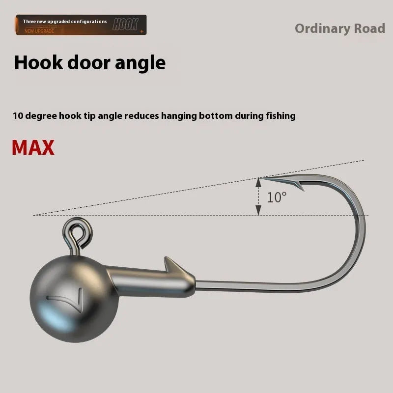Pack of fifty 7g lead-head jig hooks made from enhanced steel for fishing