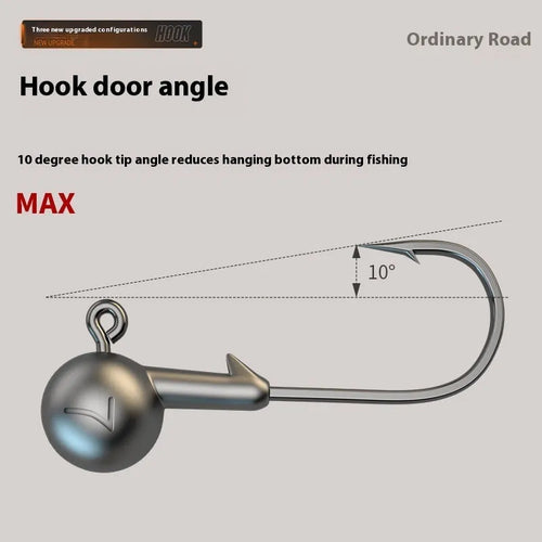 Pack of fifty 7g lead-head jig hooks made from enhanced steel for fishing
