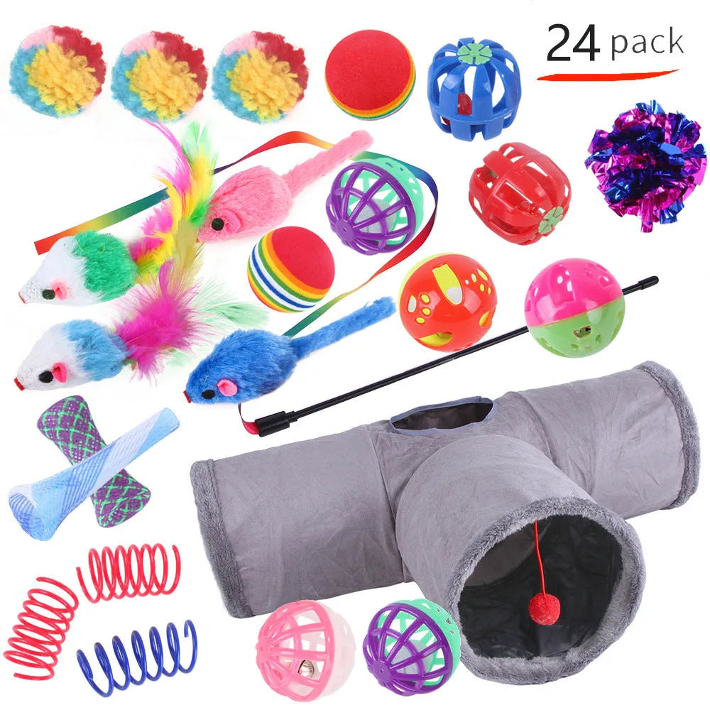 Plastic cat channel tunnel toy in various colours for indoor pet play