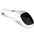 White car USB charger with integrated negative ion air purifier showing compact design