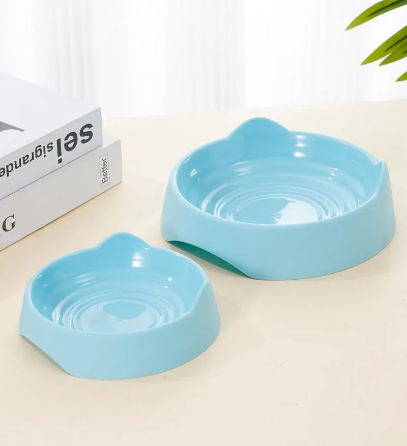 Ceramic dog slow feeder bowl with puzzle cup maze design in blue colour