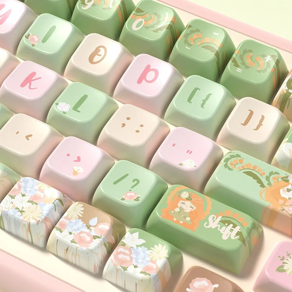 Mu Xia Garden Summer Garden mechanical keyboard key cap set with sublimation printing