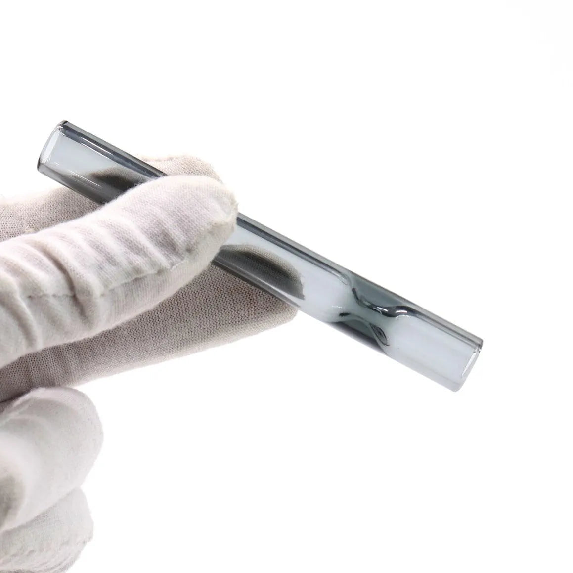 Clear glass telescopic straight smoke pipe with a suction nozzle