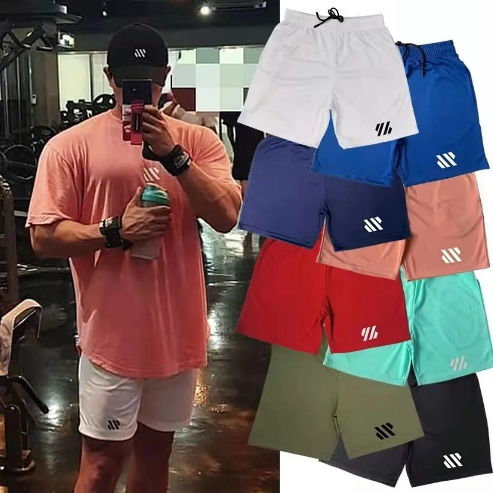 Metal silk fabric sports shorts in loose fit design available in nine colours for summer running