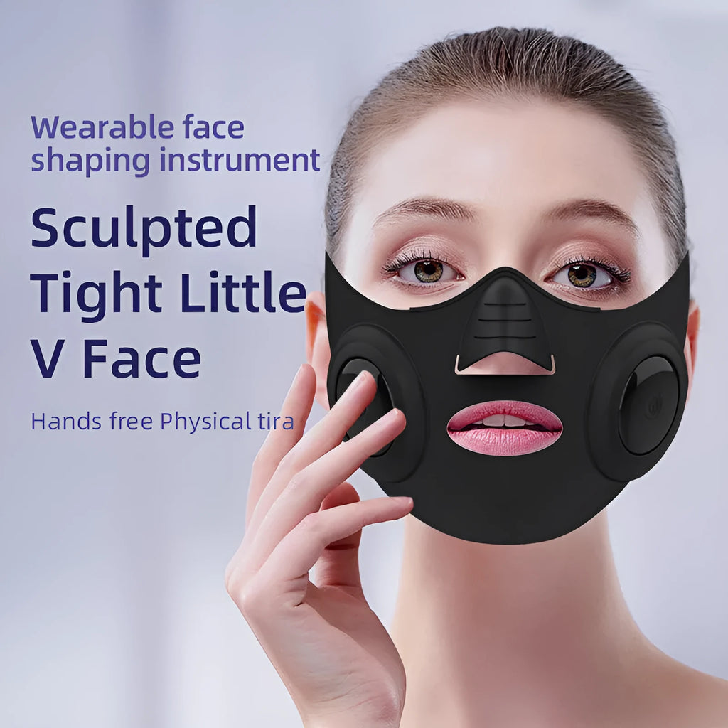 Black photon beauty device facial mask with USB charging port