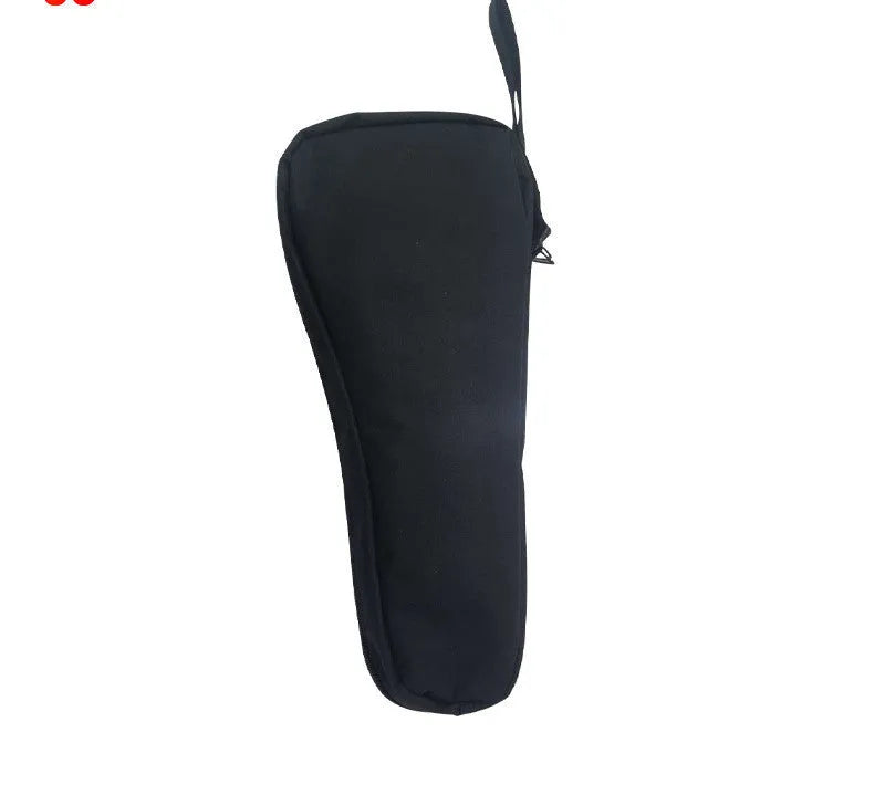 Black cloth storage bag for mobile phone stabilizer accessories with gimbal components inside