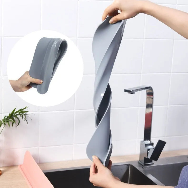 Thick silicone sink water blocking plate in grey blue or black measuring 52x5x85mm